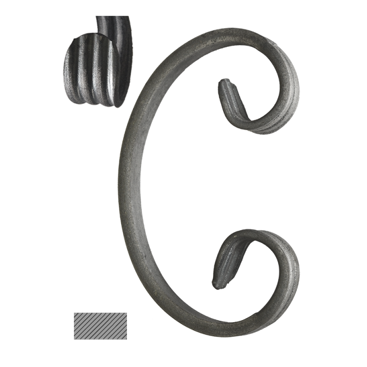 Céčko 130x75 mm, 12x6 mm, hladké, široké oboustranné rozkování