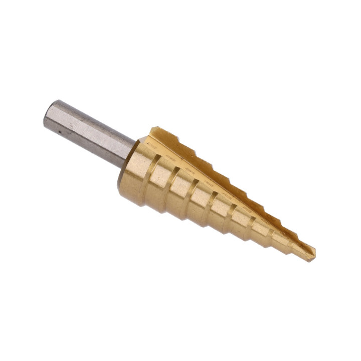 Stupňovitý kuželový vrták HSS 4341 TiN (4 - 20 mm) (TiN)