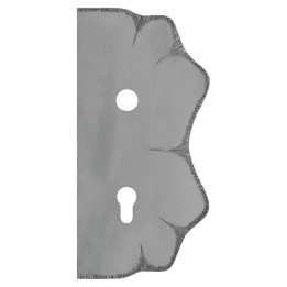 Štít 250x125x3 mm s otvory, otvor pro kliku Ø 19,5 mm, zdobený, pravý, pro zámek ZM90/80