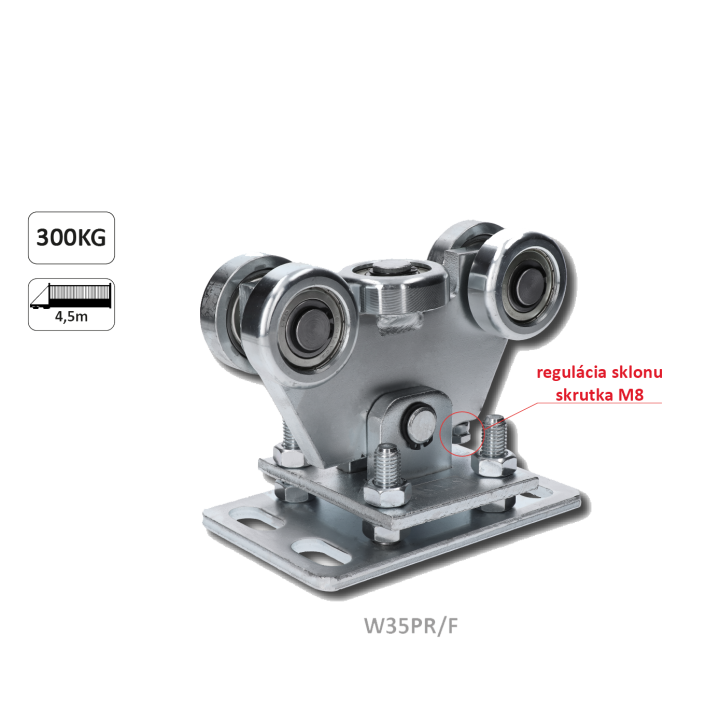 Bránový vozík do 300 kg nastavitelný, profil 70 x 70 mm, pozinkovaný