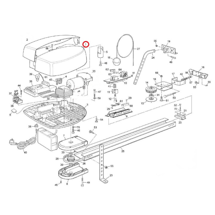 Kryt motoru SPIN21/SPIN22/SPIN23/SPIN40 (PPD1029B.45401)