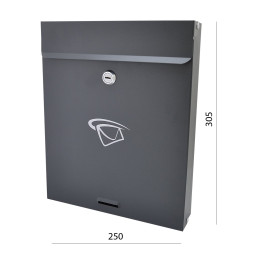 Poštovní schránka (250x305x60mm) maximální formát listu: A4, grafitová