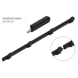 Hřeben nylon-kov 26x19mm, délka 1000mm, M4, do 400 kg, kovové jádro 6x10mm