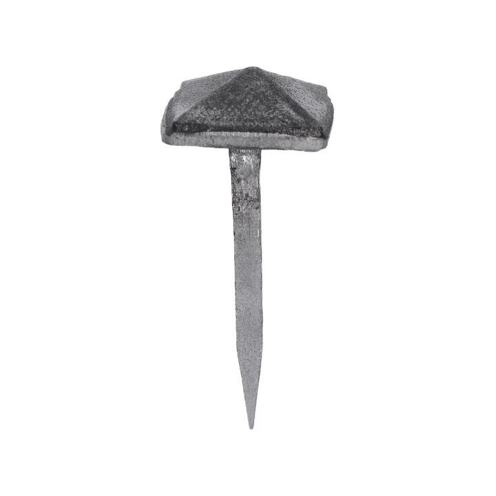 Ozdobný kovaný čtvercový hřebík, hlavička 23x23x10 mm, hrot 3x2x33 mm, bez povrchové úpravy