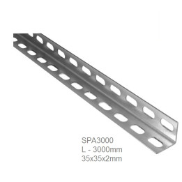 Děrovaný úhelník L-3000 (35 x 35 x 2 mm) (pozinkovaný), vhodný pro montáž vodicí lišty garážových pohonů