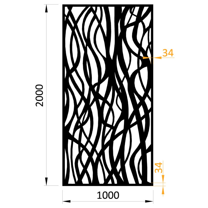 Plech vzor 1264, 1000 x 2000 x 2,5 mm, bez povrchové úpravy