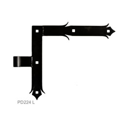 Kování ozdobné 250 x 290 mm, 35 x 4 mm, ø14 mm levé, černé
