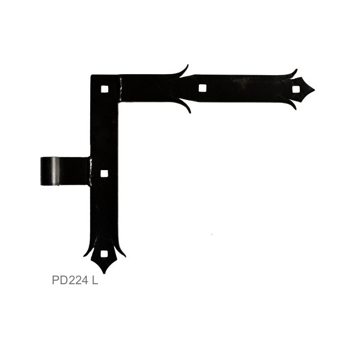 Kování ozdobné 250 x 290 mm, 35 x 4 mm, ø14 mm levé, černé