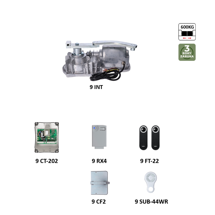 Pohon UNDERKIT pro jednokřídlovou bránu do 3 m / křídlo