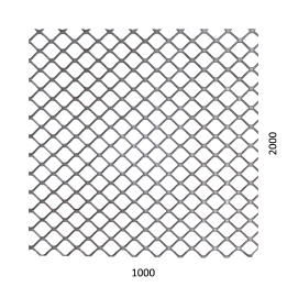 Tahokov Fe čtvercové oko 20x15 mm, můstek 1,7 mm (1000x2000x1,5 mm)