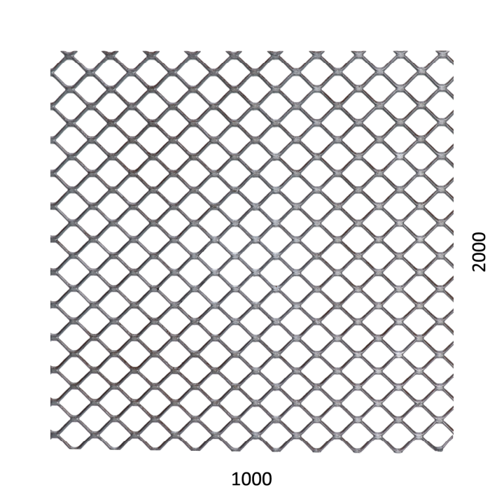 Tahokov Fe čtvercové oko 20x15 mm, můstek 1,7 mm (1000x2000x1,5 mm)