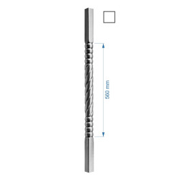 Tyč 1000 mm se čtvercovou základnou 25 x 25 mm
