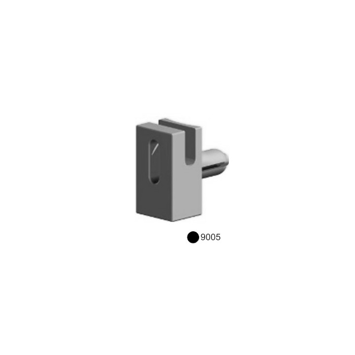 Úchytka napínacího drátu s pozinkovaným hřebíkem, černá RAL9005