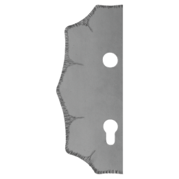 Štít 230x93x3 mm s otvory, rozteč 90 mm, otvor pro kliku Ø 19,5 mm, zdobený, levý (ZM90/80)