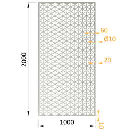 Perforovaný plech 1000x2000x1.5mm síťový vzor pozink