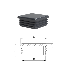 Krytka plastová 50 x 50 mm antracit