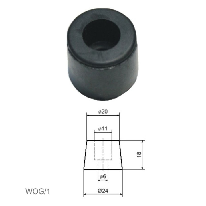 Doraz gumový průměr 24 mm, H-18 mm