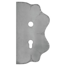 Štít 250 x 135 x 3 mm s otvory, rozteč 72 mm, otvor pro kliku Ø 19,5 mm, zdobený, pravý, pro zámek ZMH331