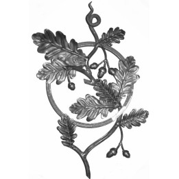 Kovářský ornament H 490 x L 330 mm, 250 mm, 12 x 12 mm