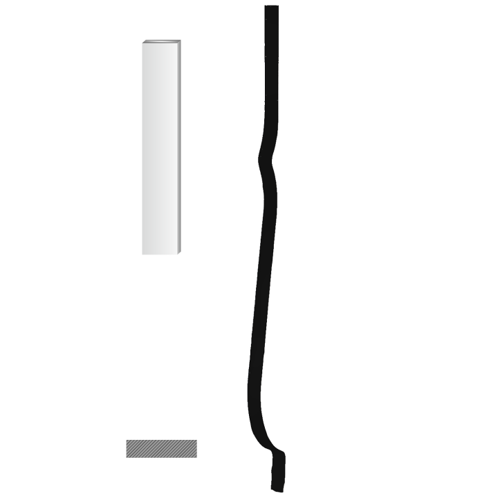 Tvarovaná tyč 30 x 5 x 1000 mm