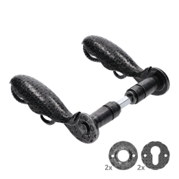 Klika 150x80 mm průměr osazení 19 mm černý zinek