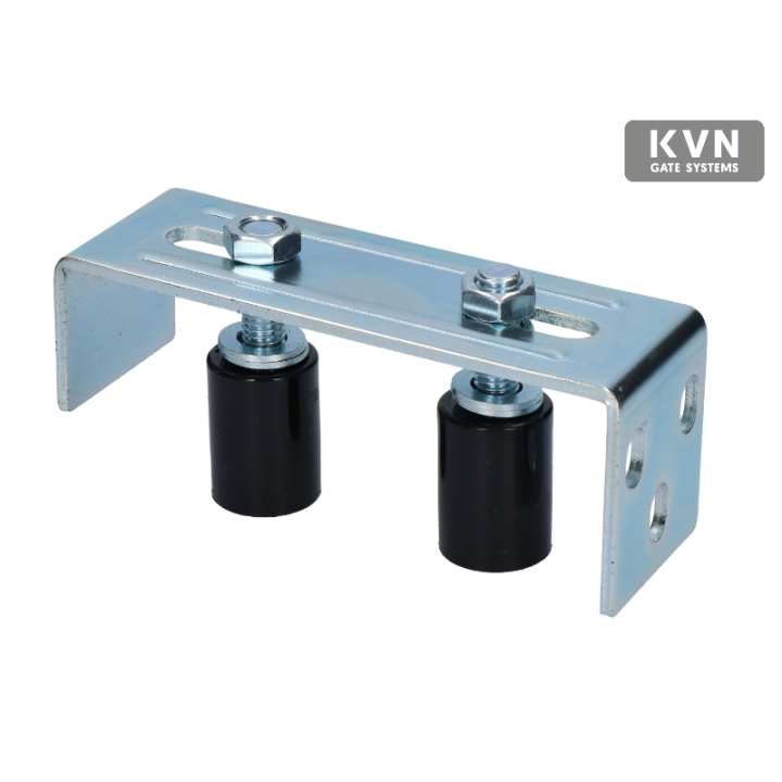 Horní vedení vrat 165x75x55mm, nastavitelná šířka 36-84mm, 2x nylon. vodicí válečky 30x35mm
