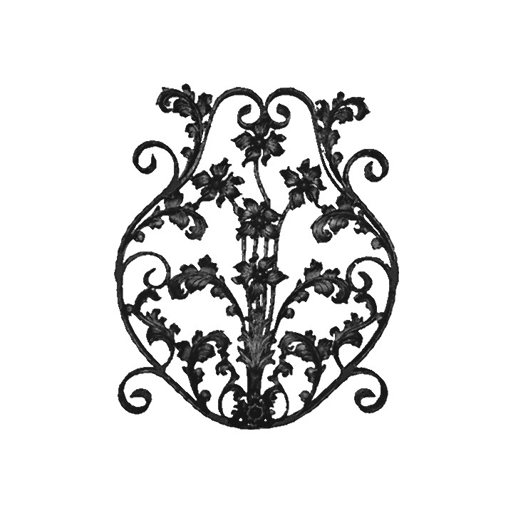 Kovářský ornament H 840 x L 690 mm, 30 x 8 mm
