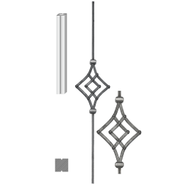 Tyč 12 x 12 x 900 mm, ornament 280 x 180 mm