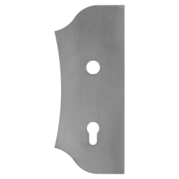 Štít 250x104x3 mm s otvory (otvor pro kliku ø 19,5 mm), hladký, oboustranný (levý i pravý), pro zámek ZM90/80