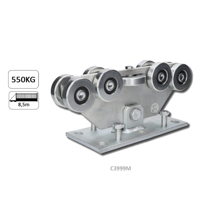 Bránový vozík MEDIO do 550 kg, pevný, profil 98 x 98 mm