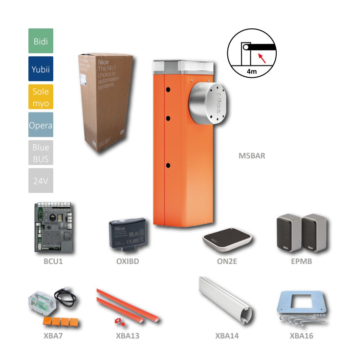 Sestava závory M5BAR KIT automatická do 4 m