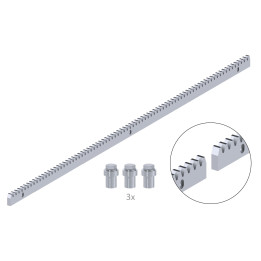 Hřeben INOX 30 x 10 mm, L=1000 mm, M4 (max. do 1900 kg), 3 x úchyt + šrouby, nerezový