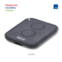 Vysílač 2kanálový (433MHz) plovoucí kód (černý)