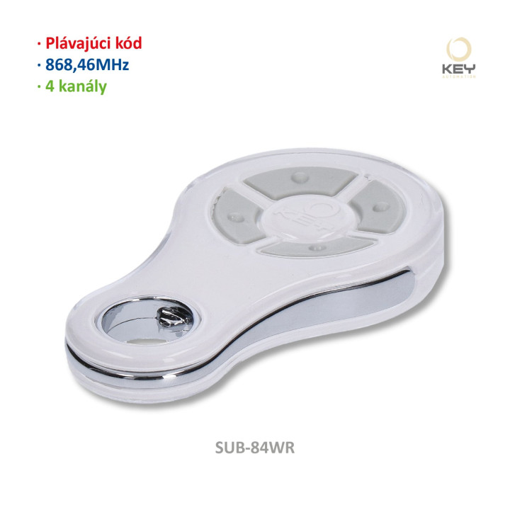 Vysílač 4kanálový 868MHz (plovoucí kód), bílý
