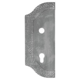 Štít 265x105x3mm s otvory rozteč 90mm otvor pro kliku Ø19mm zdobený levý (ZM90/80)