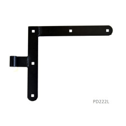 Kování 250x290 mm, 35x4 mm, Ø14 mm, černé, levé