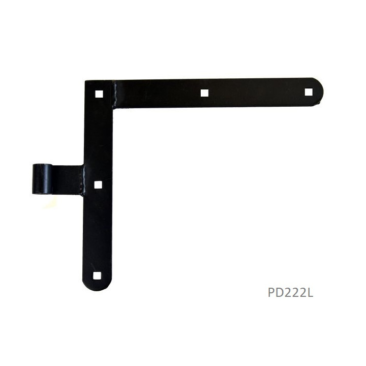 Kování 250x290 mm, 35x4 mm, Ø14 mm, černé, levé