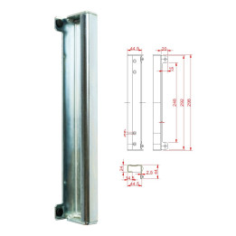 Doraz pro branku 292x45x44 mm, pravý/levý, Zn povrch