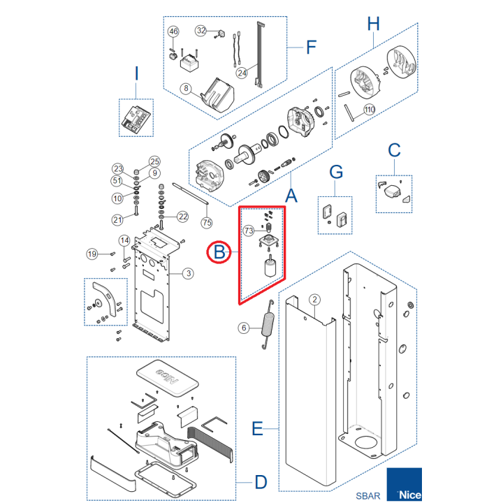 Motor PRXB03 (pro S-BAR/X-BAR)