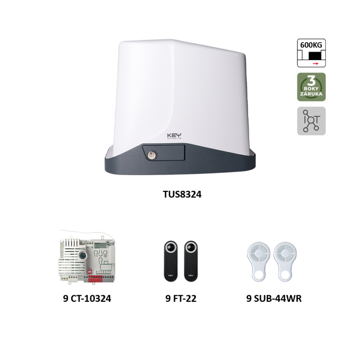 Pohon TURBO S KIT (900KTUS8324KS) pro posuvné brány do 800 kg, 24V