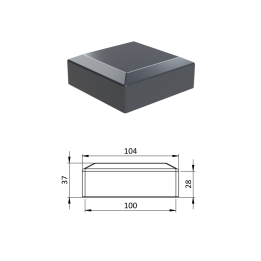 Vnější krytka 100 x 100 mm, plastová PE (antracit)