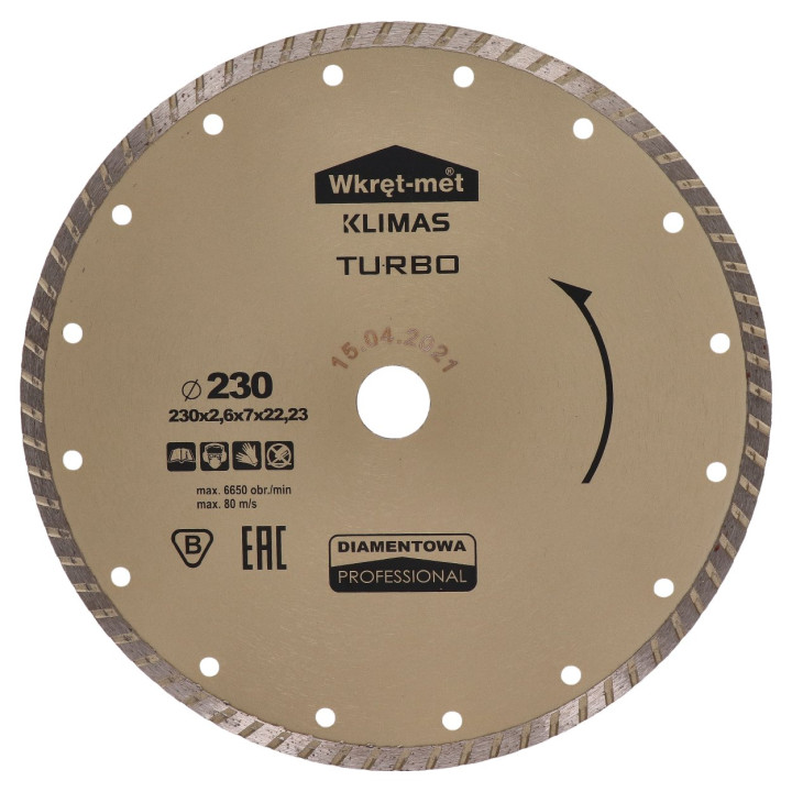 Turbo diamantový kotouč 230 x 2,6 x 22 mm