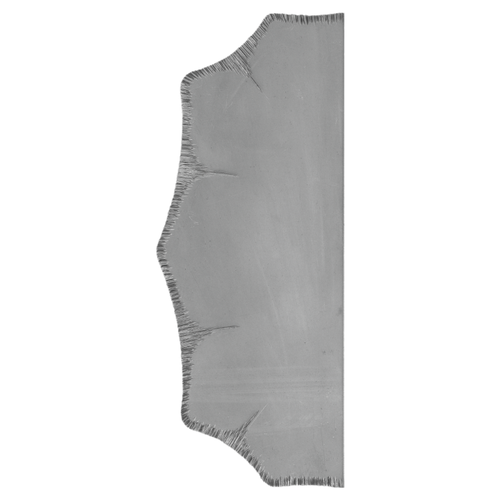 Štít 230 x 93 x 3 mm bez otvorů, zdobený, oboustranný (pravý i levý)
