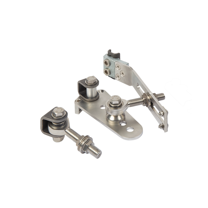 Set excentrových navařovacích pantů M16 (otevíratelný 180° do svahu), nastavitelný 3D, pozink (EXCENTRO)