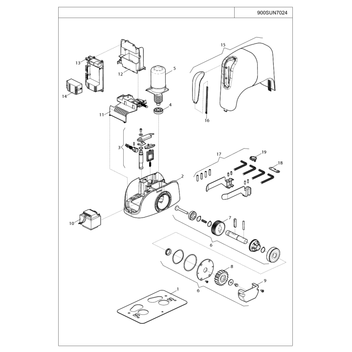 Kit převodovky pro SUN7024 (999ALBE011A01)