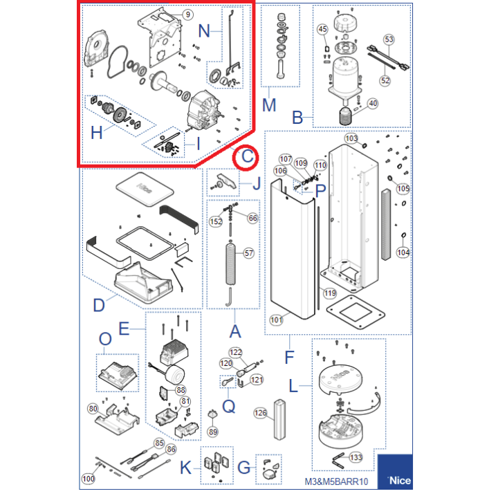 Kit převodovky pro M5BAR (SPAMG279A00)