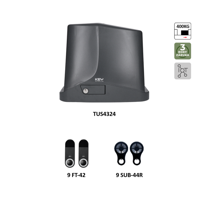 Sada TURBO S KIT 900KTU4324KSD pro posuvné brány do 4,5 m/400 kg