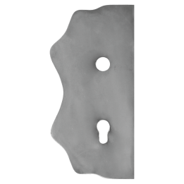 Štít (250 x 125 x 3 mm) s otvory, rozteč 90 mm, otvor pro kliku (ø 19,5 mm), hladký, oboustranný (levý i pravý), pro zámek (ZM90