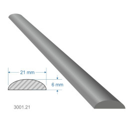 Pásovina oblá D 21 x 6 x 2000 mm, měkká, cena za kus (2m)
