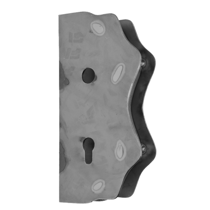 Kazetová sestava pro branku 250x95x40 mm, otvor pro kliku Ø 20 mm, na profil 40x40 mm, hladká, pro zámek ZM90/80